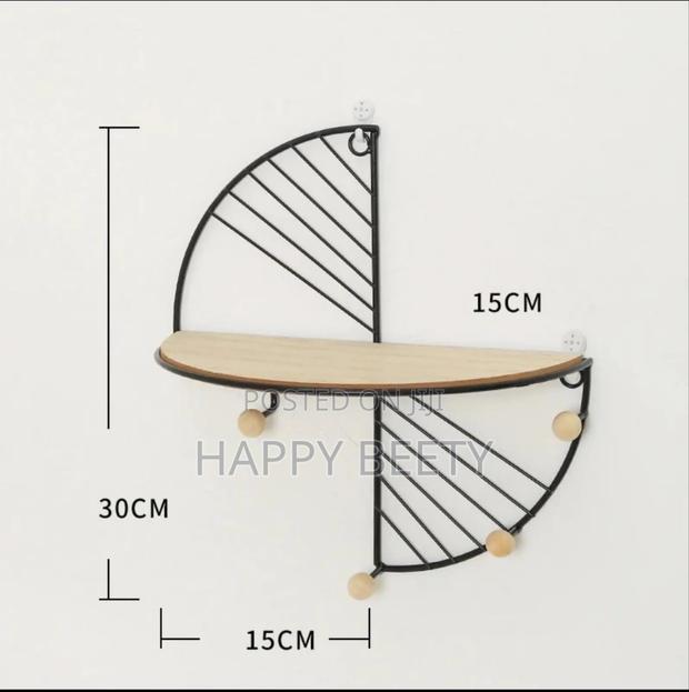 Decorative Geometric Wood Wall Shelves - thumbnail 2
