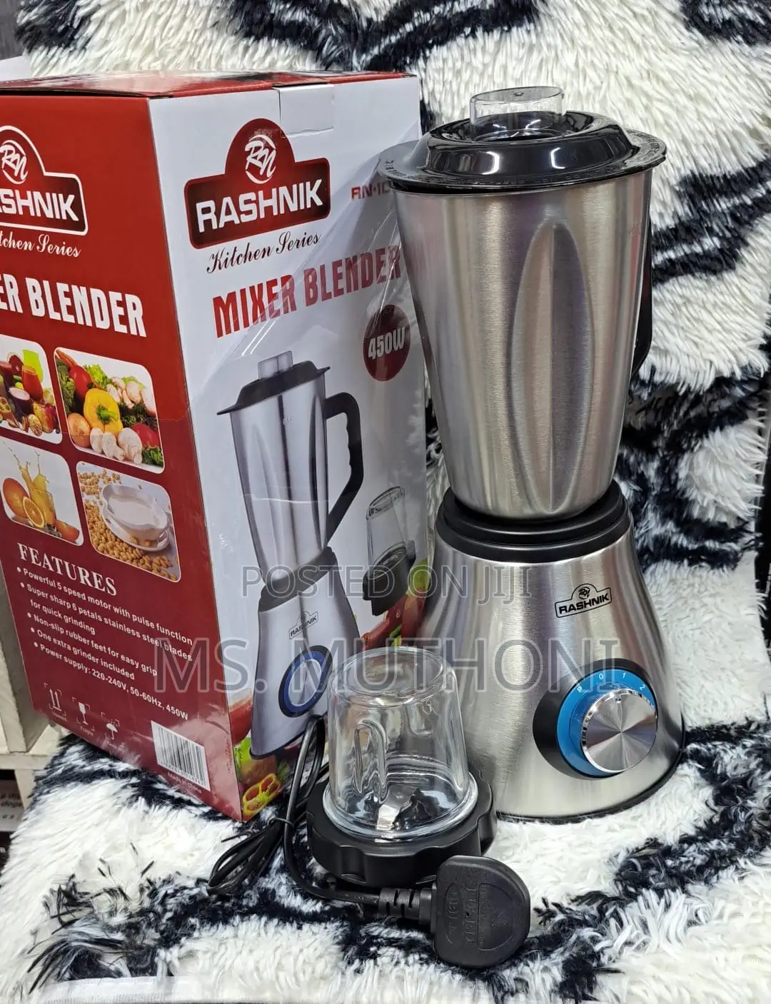 Rashnik Unbreakable Blender 2in 1 With a Steel Jug