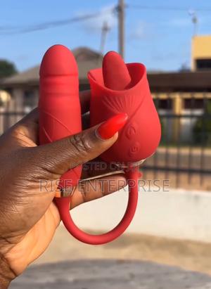 Double Rose Sucker 4 Clitorial Stimulation Thrusting Dildo - main view