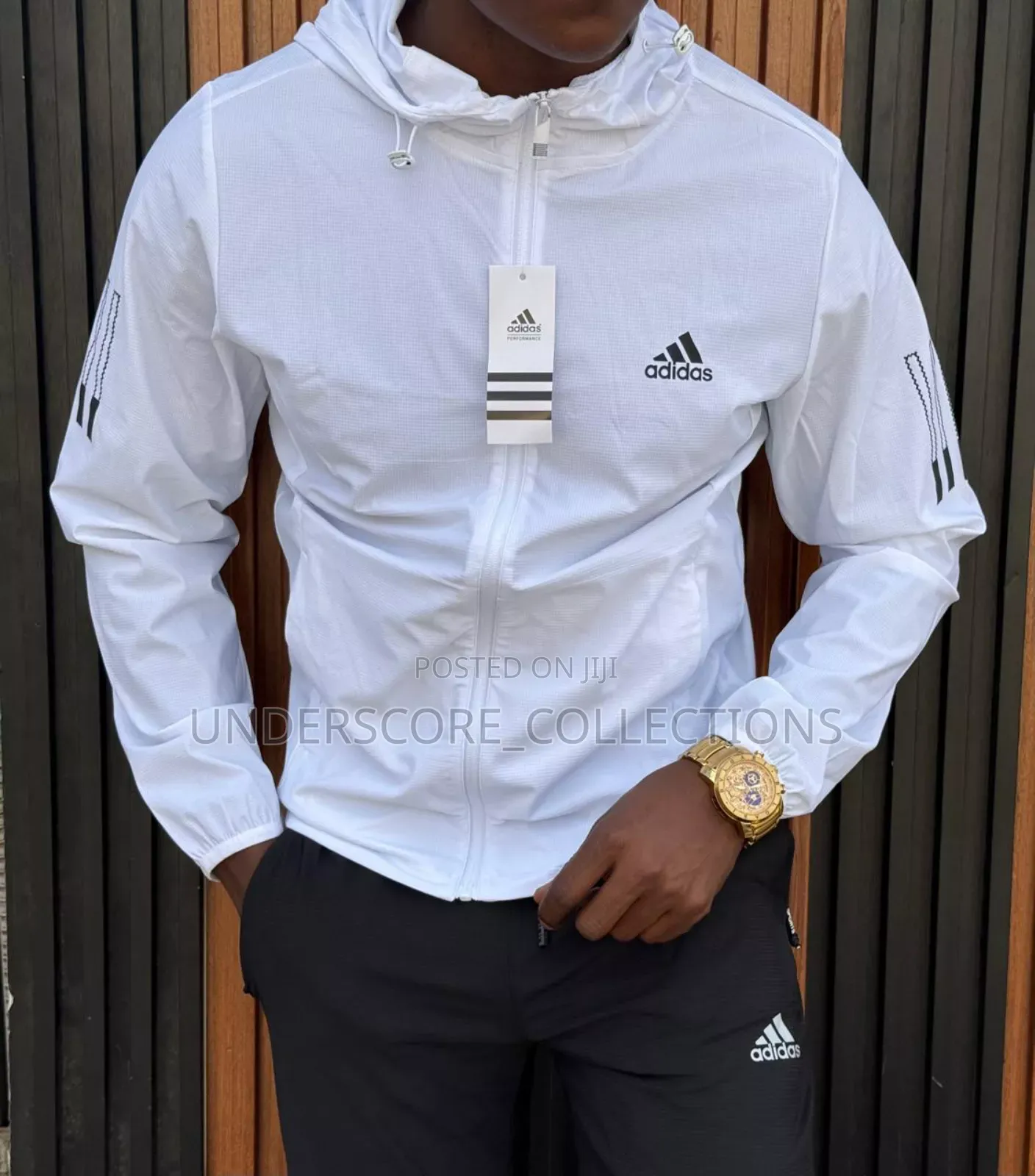 White and Black Adidas Track Suits