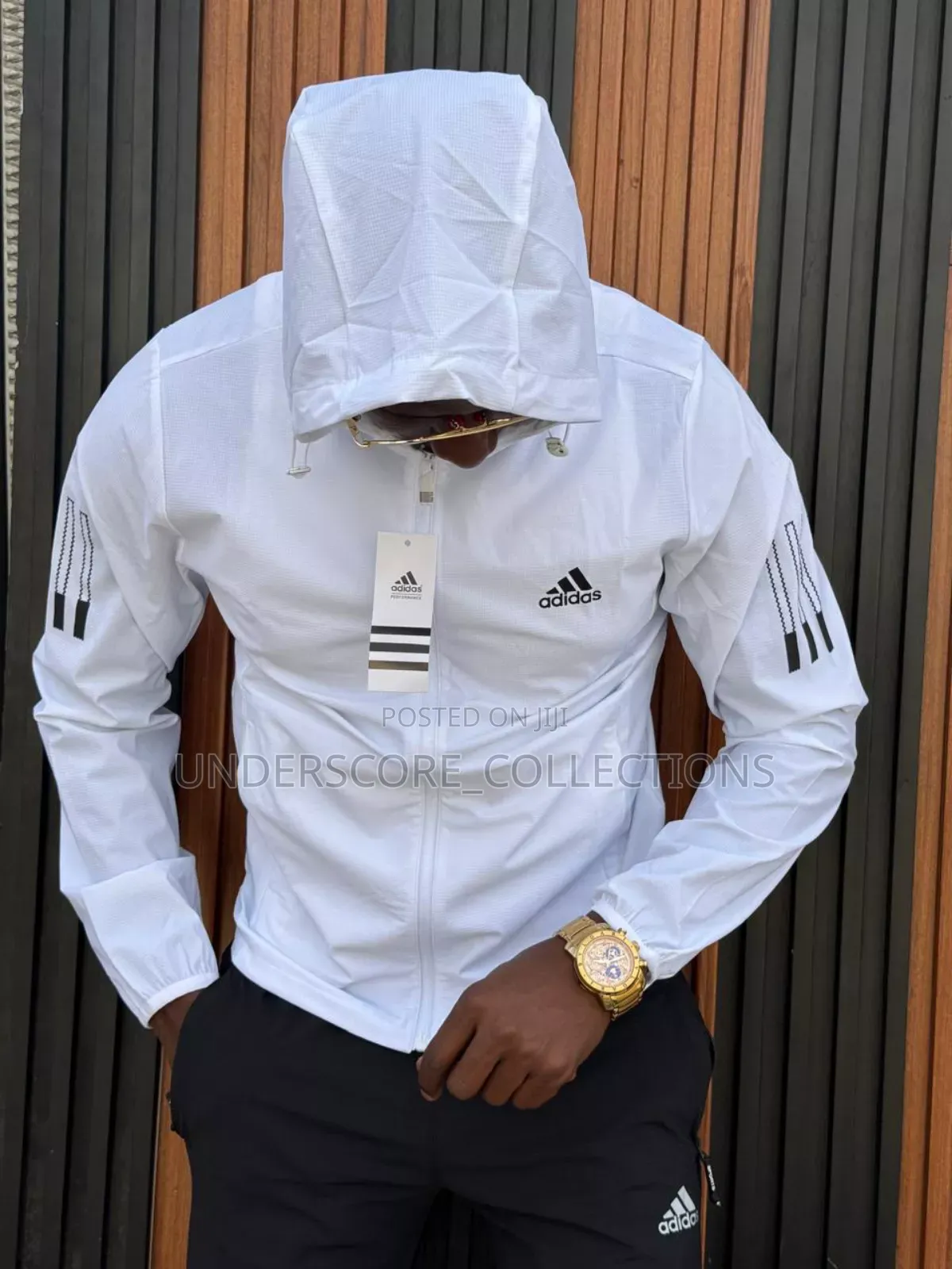 White and Black Adidas Track Suits
