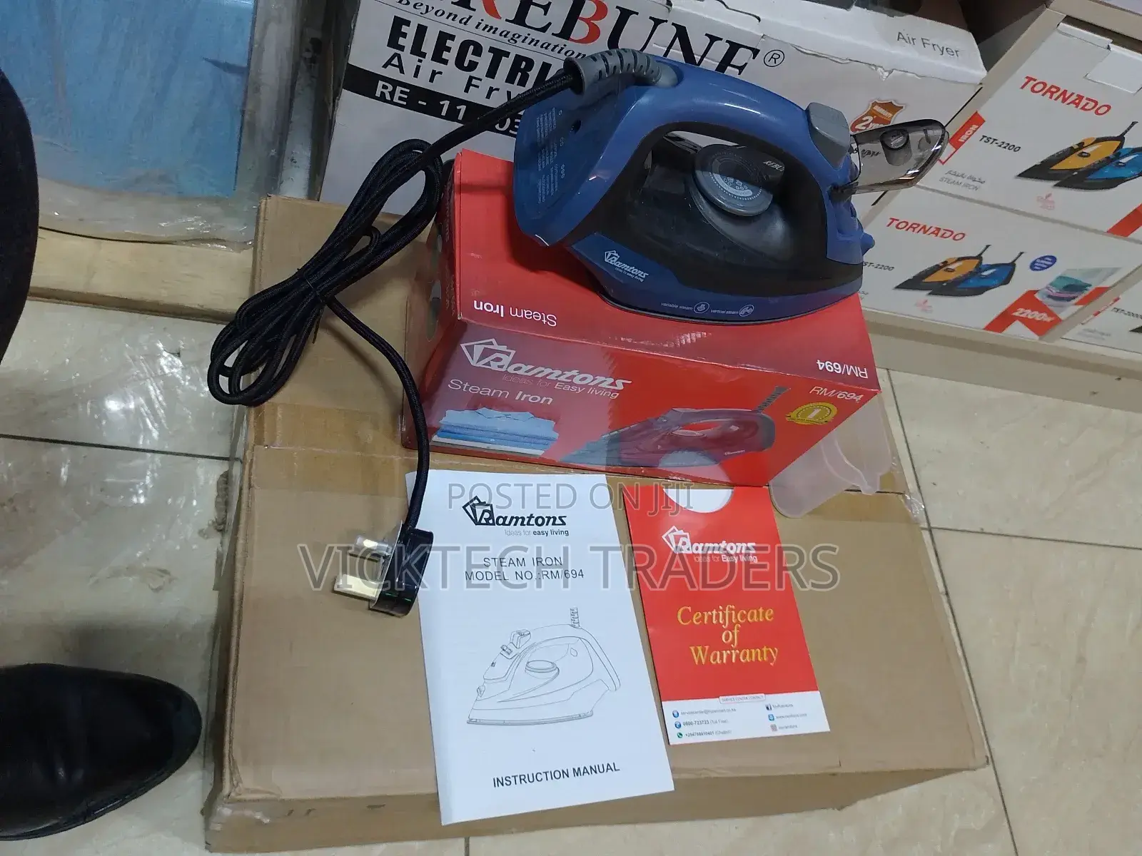Ramtons Steam Iron Box -Non Stick Soleplate Rm 694