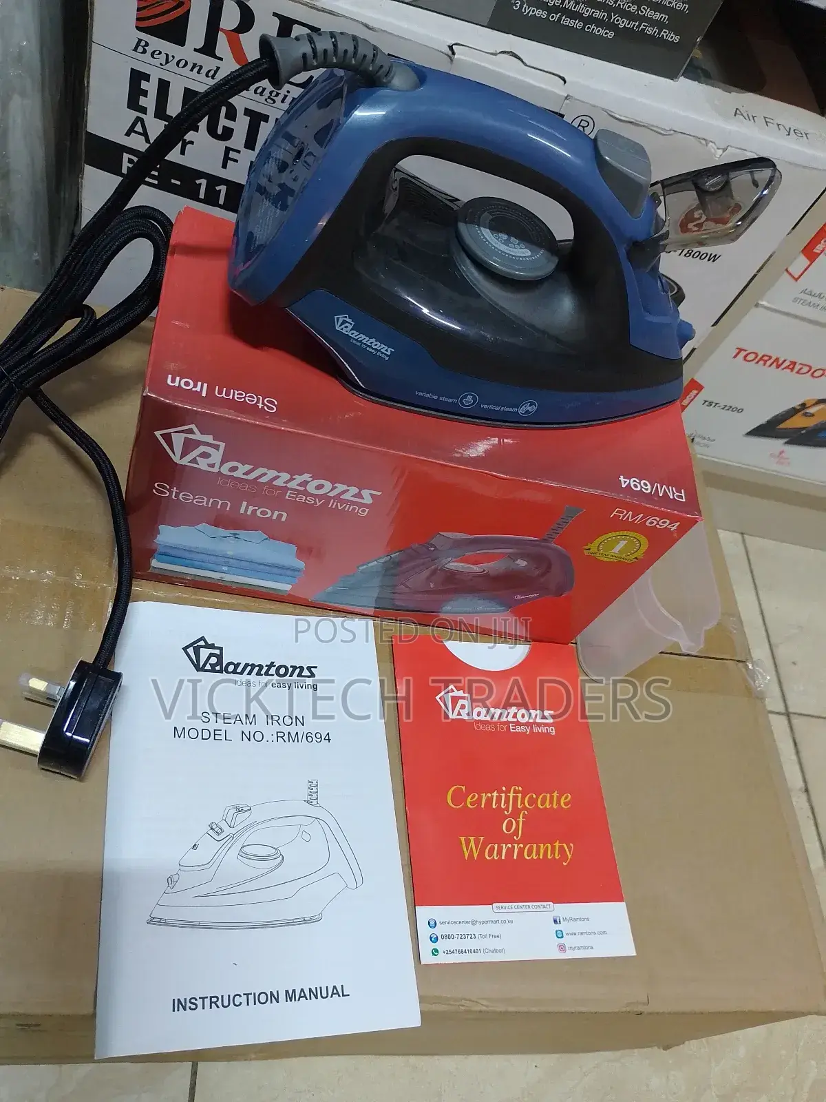 Ramtons Steam Iron Box -Non Stick Soleplate Rm 694