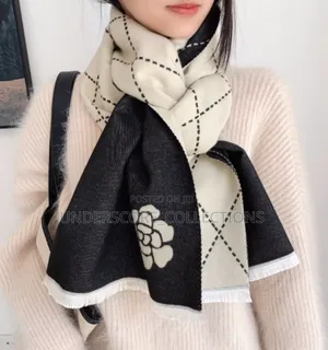 Beautiful Black N Beige Print Scarves