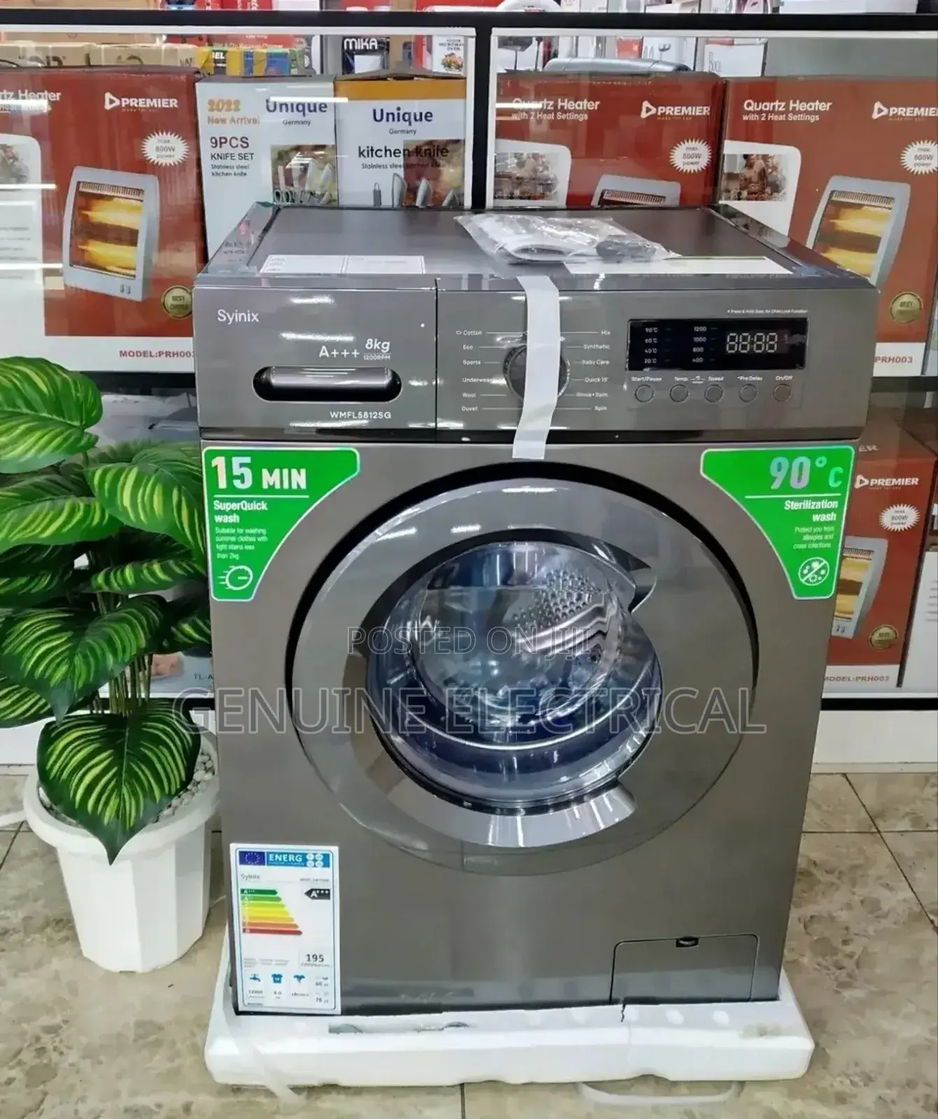 Energy-Efficient Syinix 8kg Front Load Washing Machine