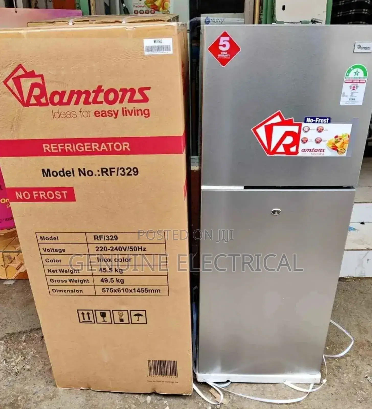 *Ramtons Fridge Double Door 188litres No Frost