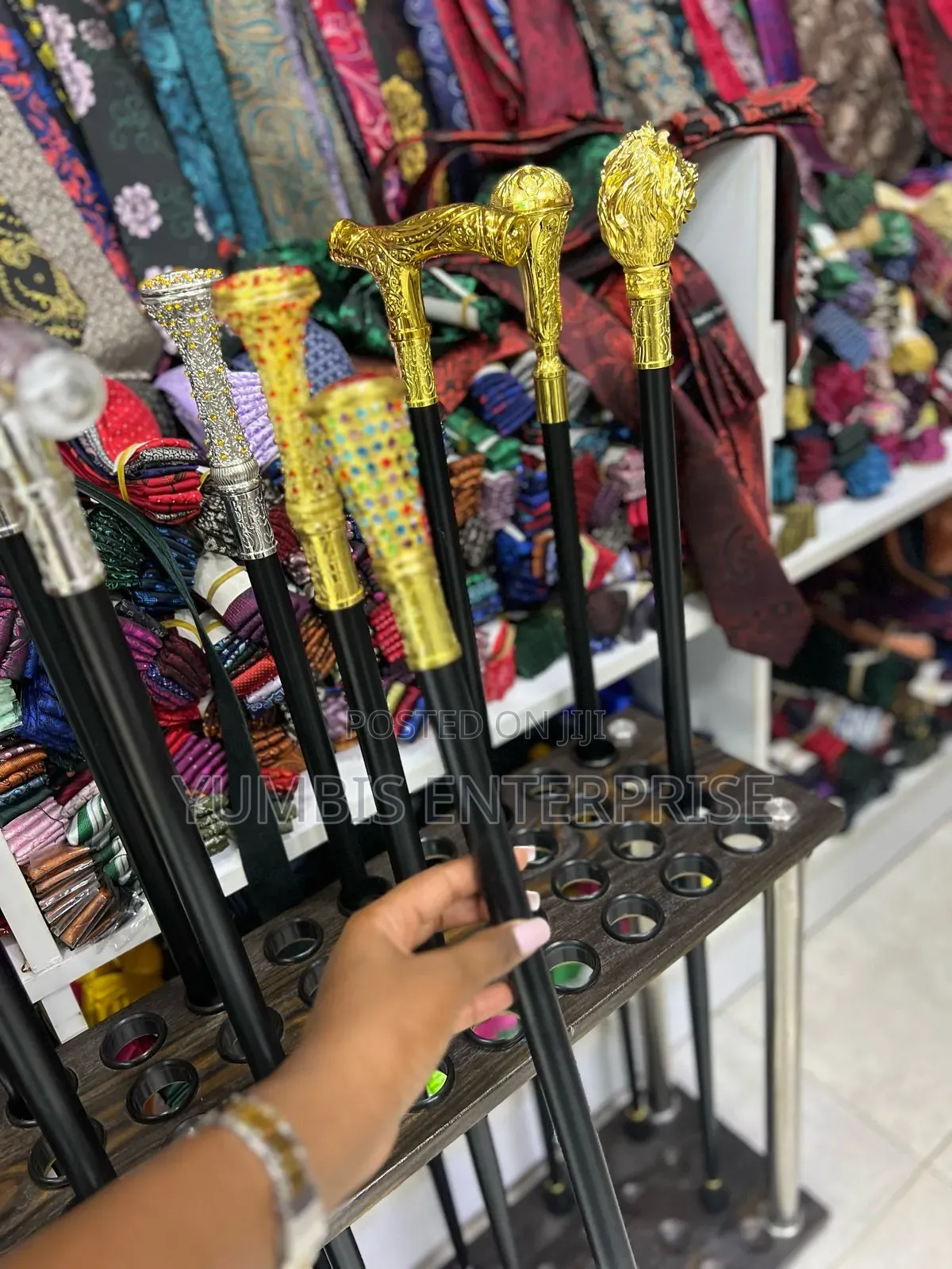 Gold /Silver Handles Metallic Walking Sticks With Sword 5500