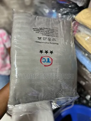 Grey Stripped Tc Cotton Material Bedsheets Size 6*6/6*7