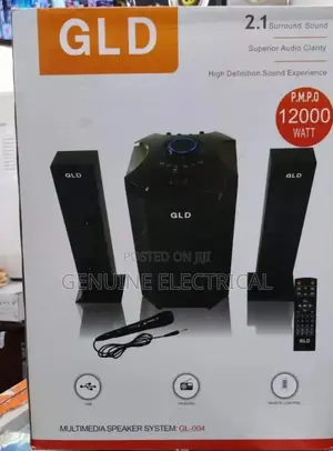GLD 2.1ch Woofer 12000w Pmpo -Blackremote Bluetooth 12000w
