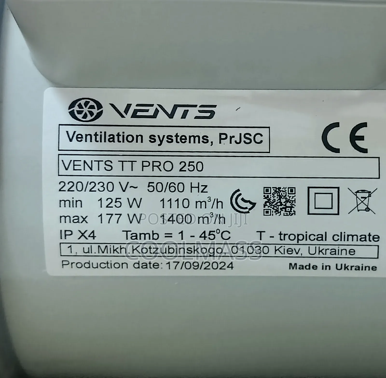 250mm Inline Fan in Nairobi Kenya
