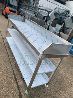 Office Stainless Steel Working Table With Shelf. - thumbnail 2