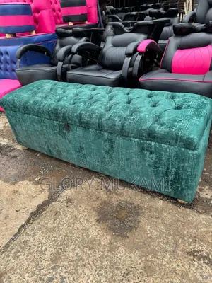 Green Velvet Sofa And Open Storage