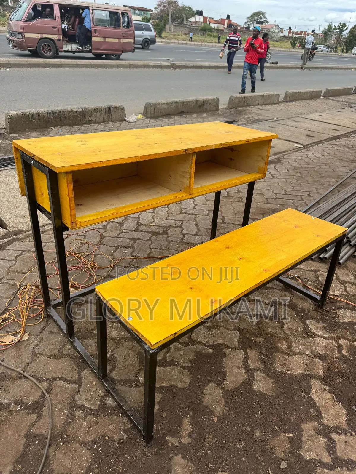 Double Labelled School Desk