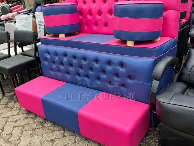 Blue Pink Pedicure Sofa - main view