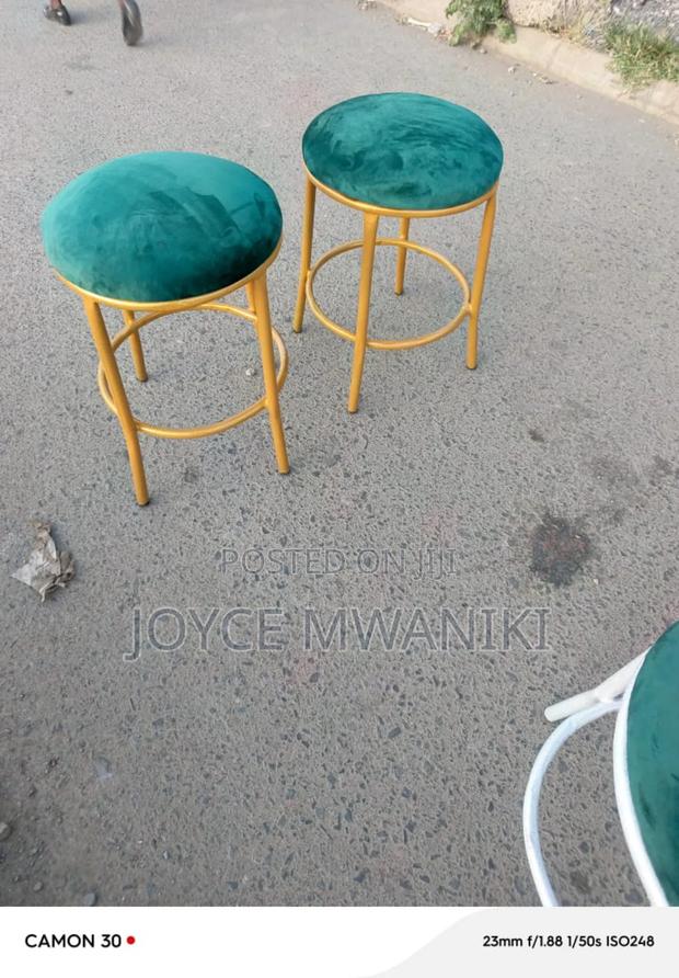 Pedicure Stool, Green and Gold  - main view