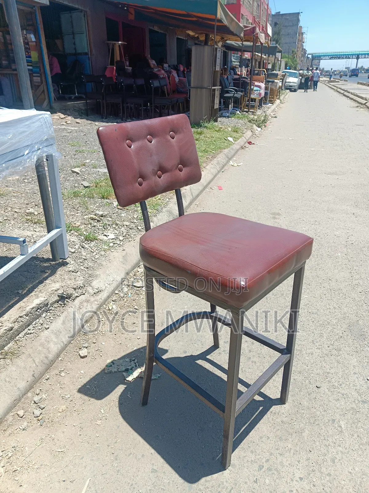 High Bar Chair or Counter Chair, Brown 