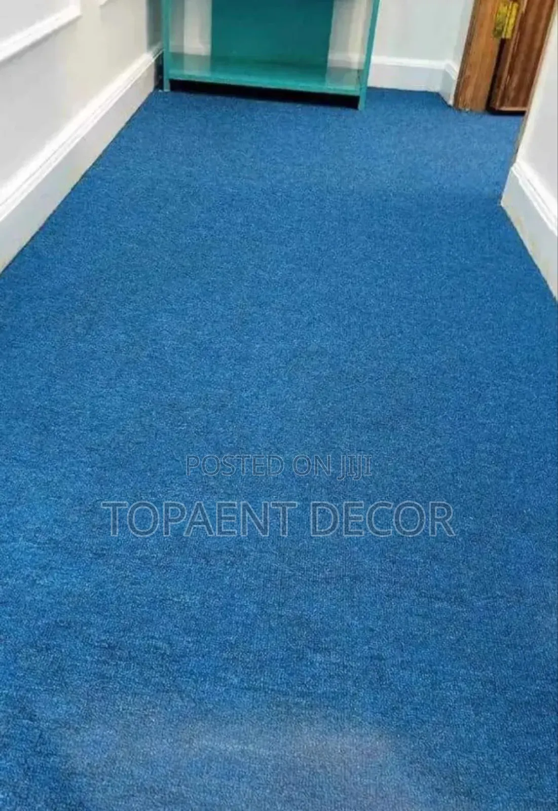 Sky Blue Office Decor Flooring Wall to Wall Carpet