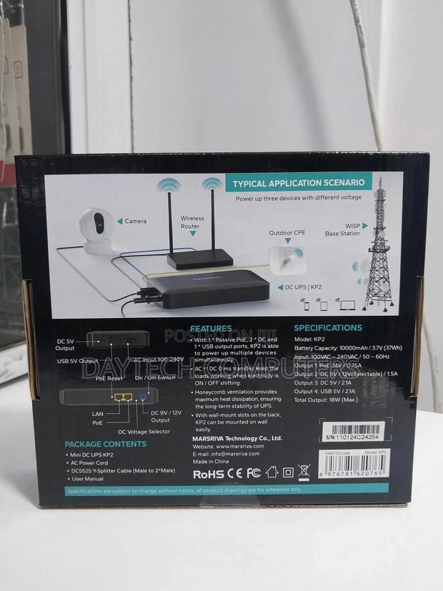 Marsriva Kp2 Plus 18w 10000mah Smart Mini Dc Ups Mr-Kp2 - thumbnail 2