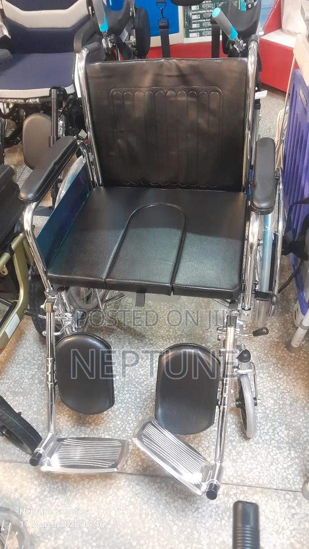 Extra Wide Commode Wheelchair - main view