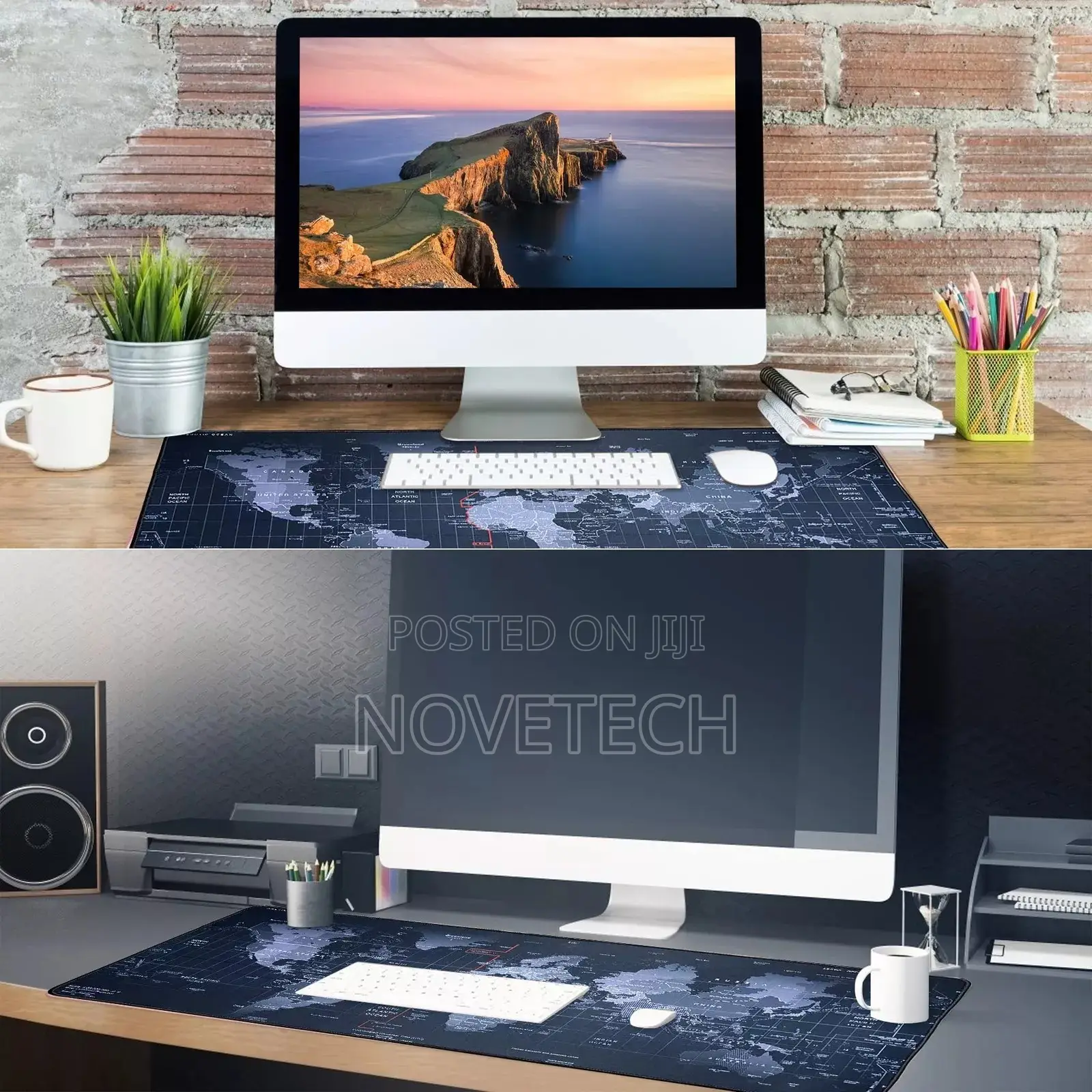 World Map Gaming Mouse Pad Desk Keyboard Mousepad Computer