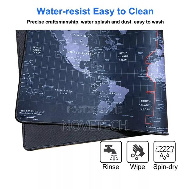 World Map Gaming Mouse Pad Desk Keyboard Mousepad Computer - thumbnail 3