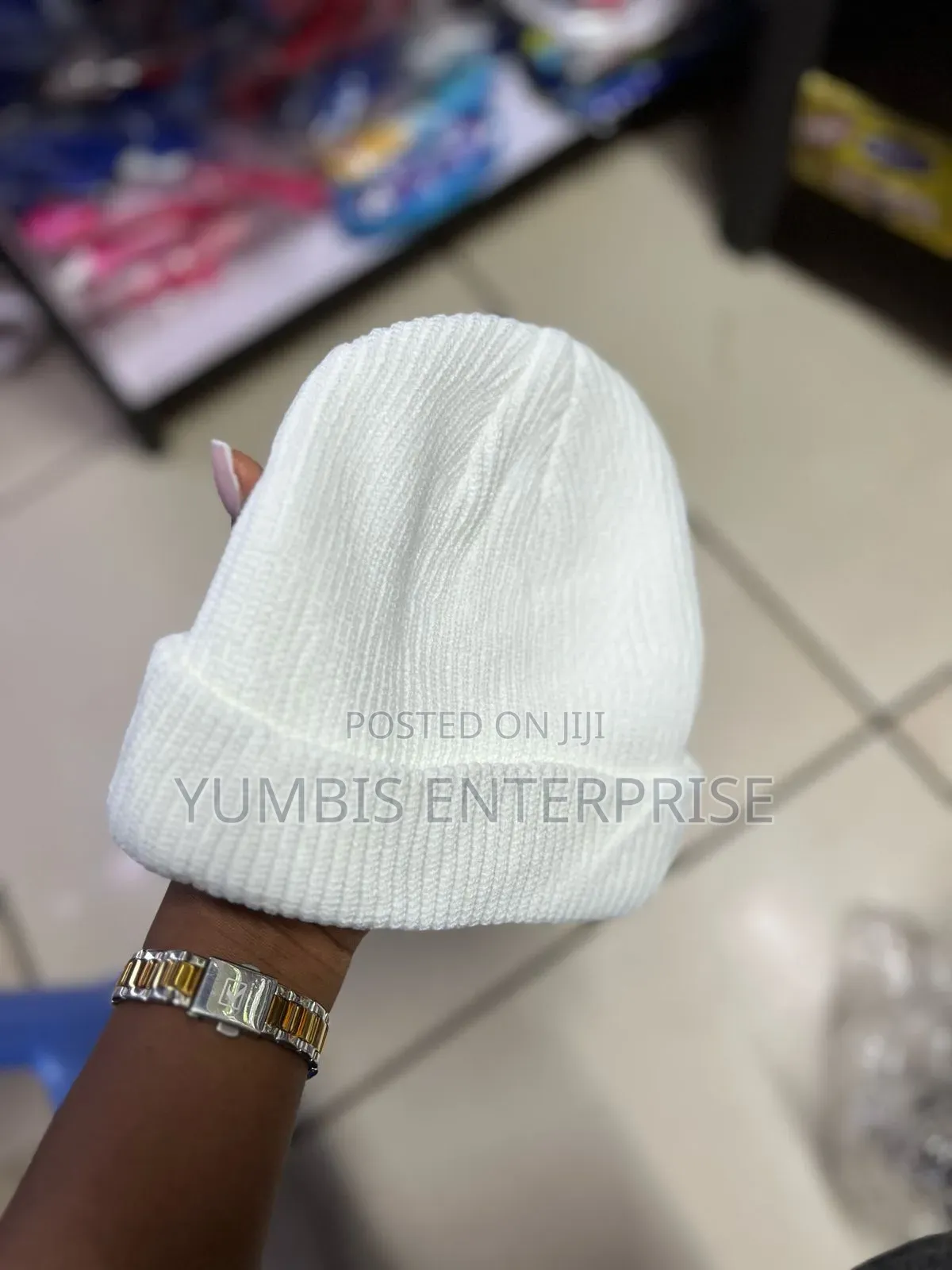 White Unisex Beanie Hats at at 600 KSH