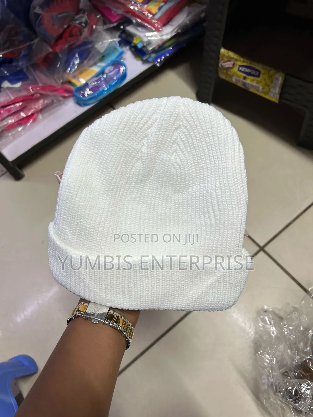 White Unisex Beanie Hats at at 600 KSH