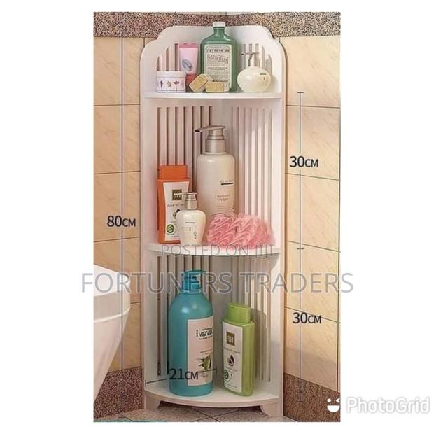 *White Triangular 3 Layer Corner Shelf