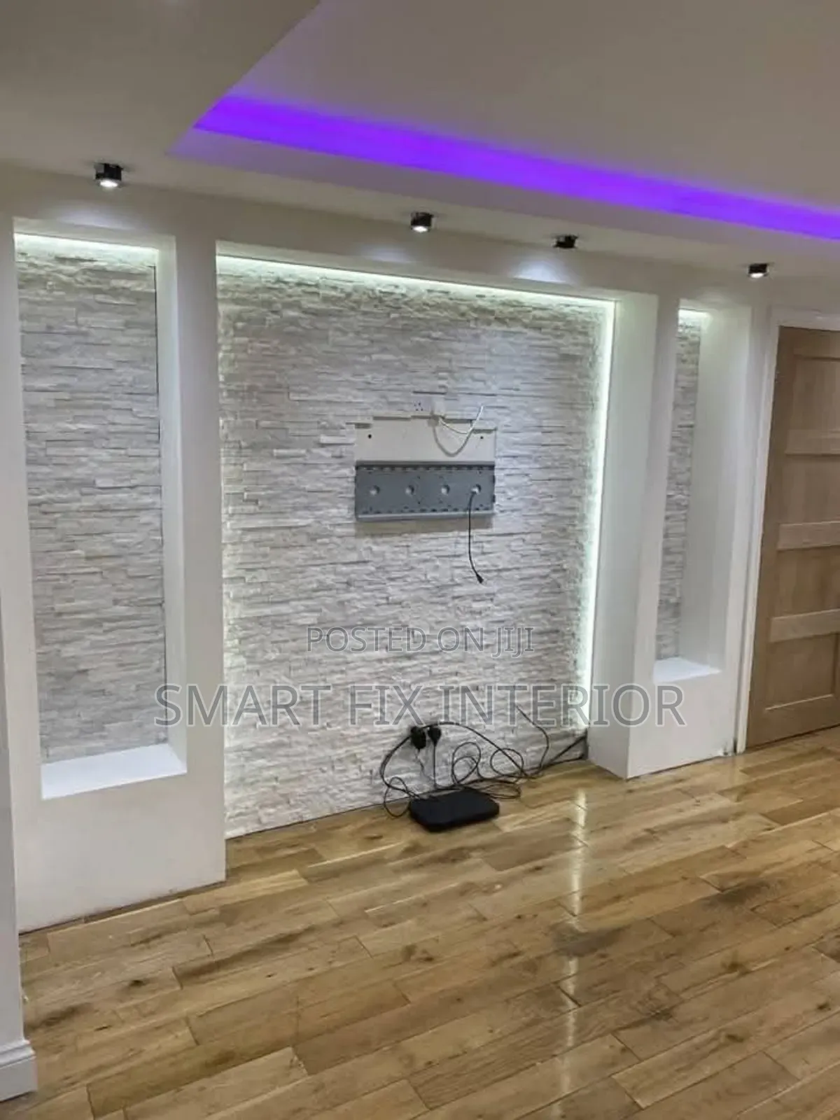 Tv Stand/Fluted Panels/Mable Sheet Design and Installation
