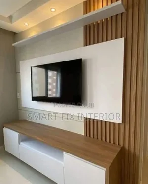Tv Stand/Fluted Panels/Mable Sheet Design and Installation