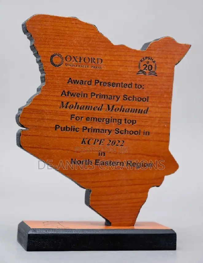 Wooden Kenyan Map Award