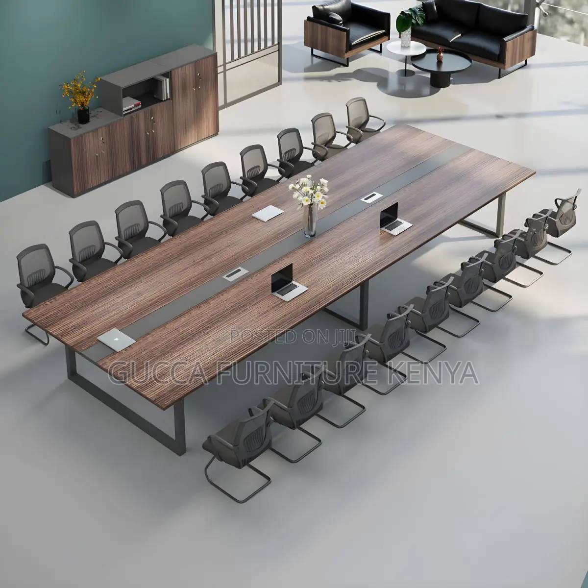 Boardroom Tables:2.4 Meters Manufactured Wood Meeting Table