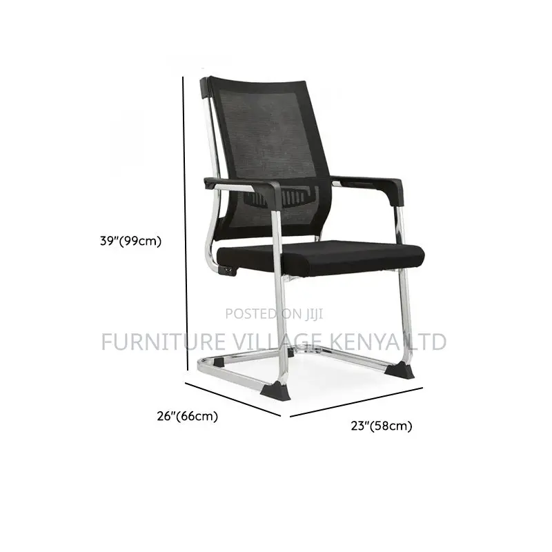 Upholstered Task Chair in Ink With Ergonomic Armrest