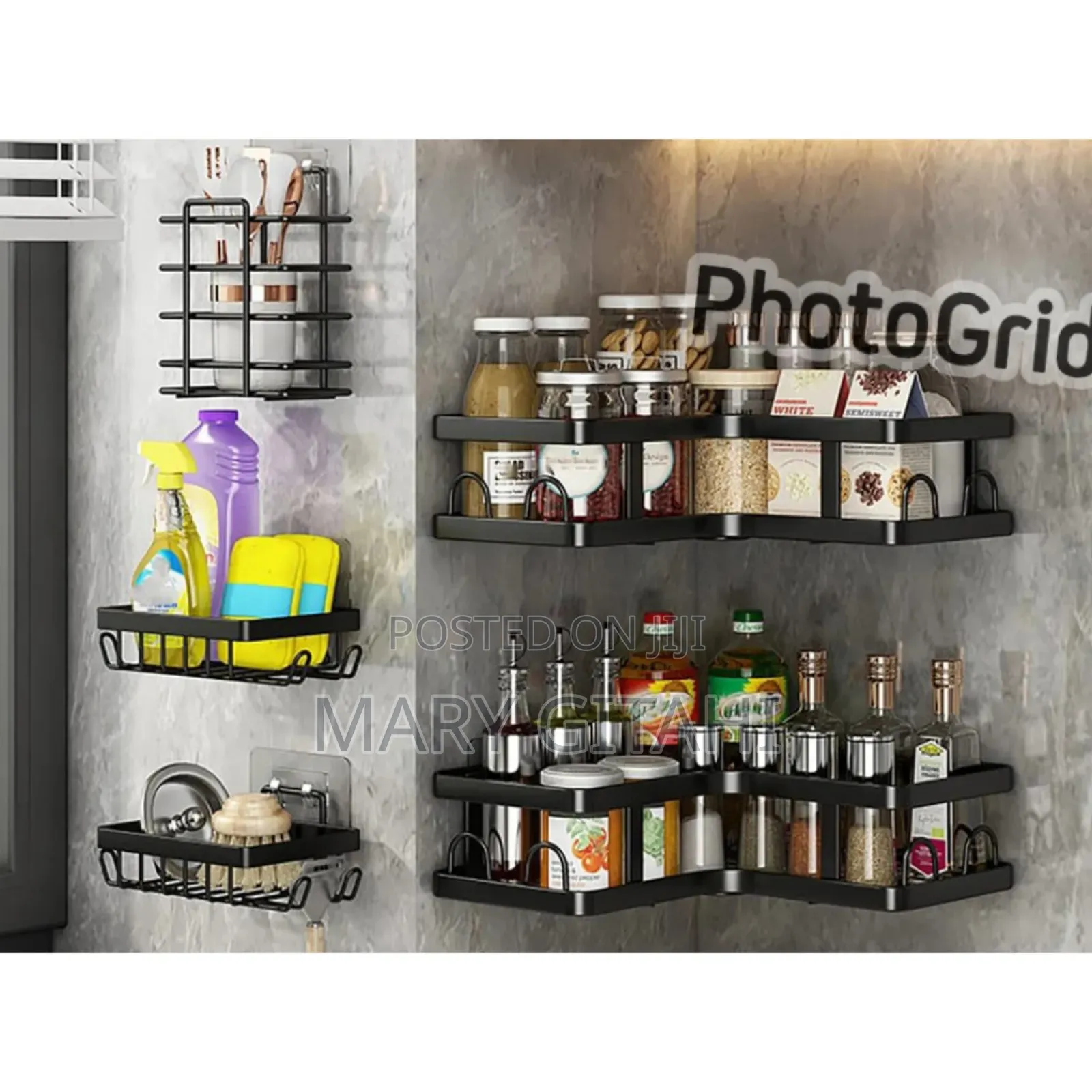 5pcs Set Corner Shower Caddy Shelf/Bathroom Organizer