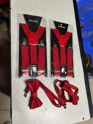 Kids Red Color Suspenders+Bow Tie Combo at 700