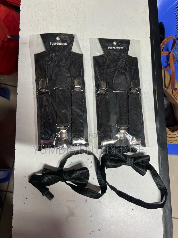 Kids Black' Suspenders With, Bowties at 700
