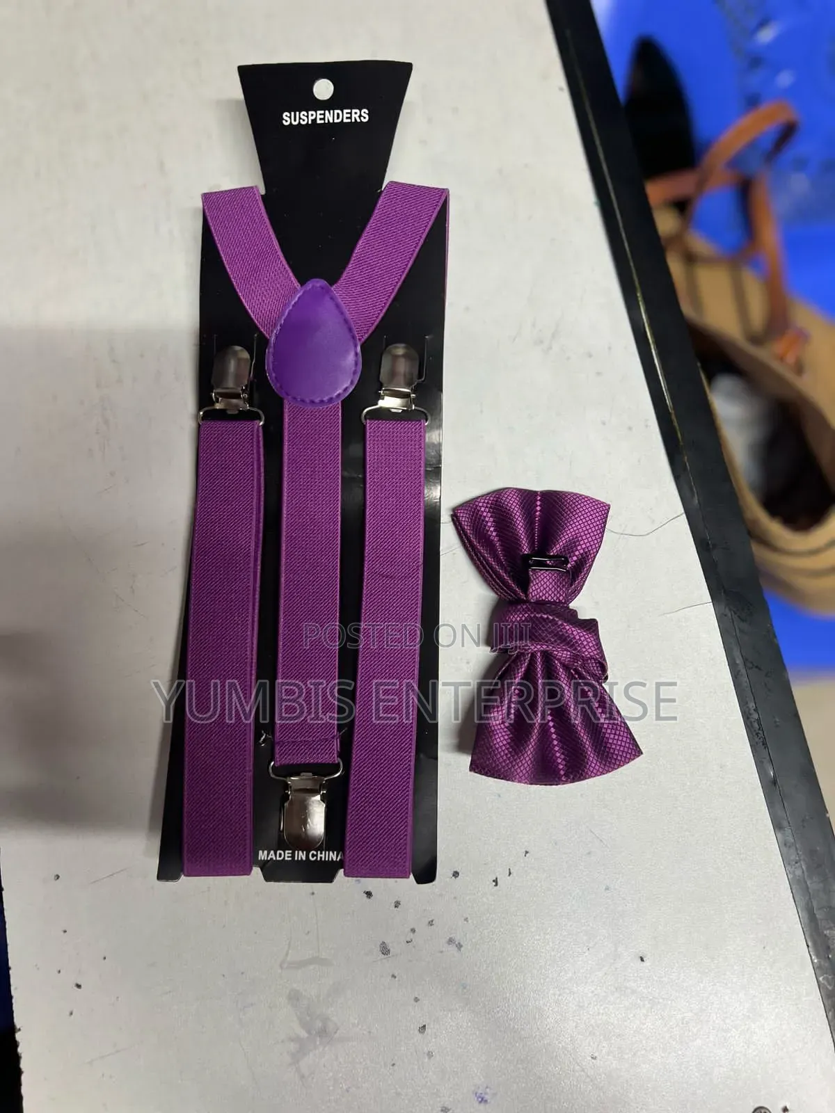 Purple Kid's _-Bowtie + Suspenders at 700