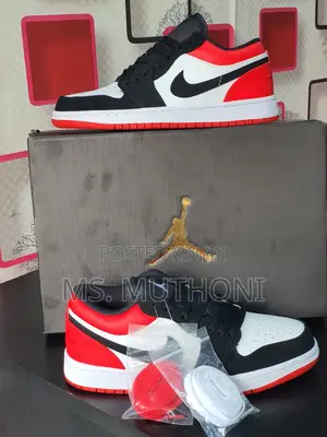 1st Quality Jordan 1 Low Black Red 36-45