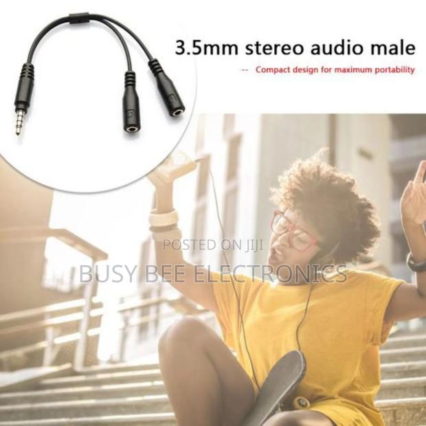 3.5mm Mic Headset Splitter Adapter Cable - thumbnail 2