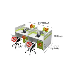 Workstations: 4-Way Modern Workstation With White Table Top