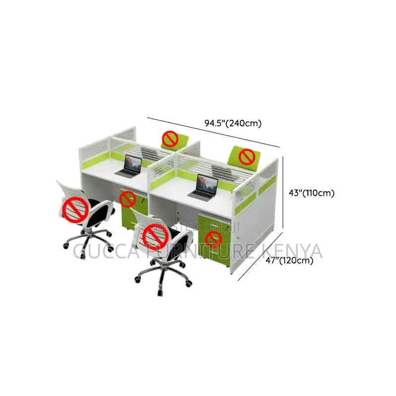 Workstations: 4-Way Modern Workstation With White Table Top