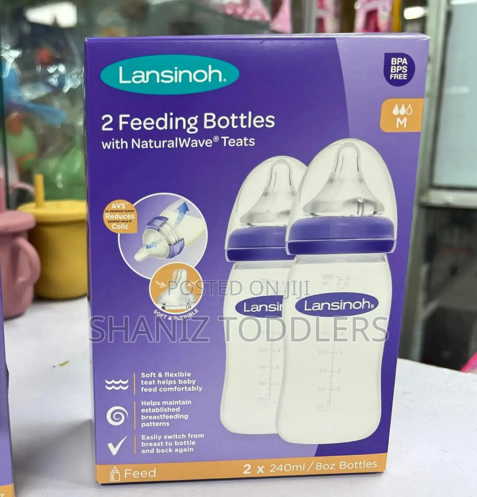 2*240mls Lansinoh Bottles / Bottle Feeder
