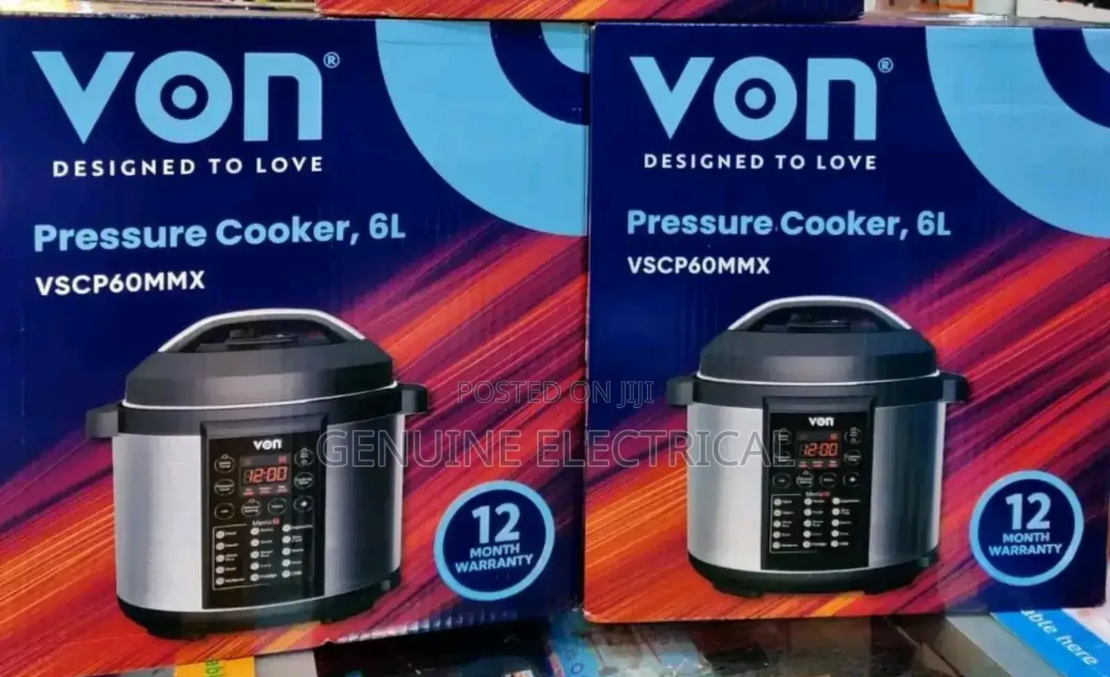 Pressure Cooker, Von Electric Digital Pressure Cooker 6l