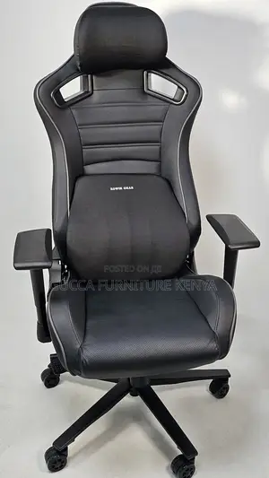 Office Chairs:Reclining Black Leather Executive Gaming Chair