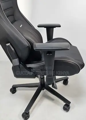 Office Chairs:Reclining Black Leather Executive Gaming Chair