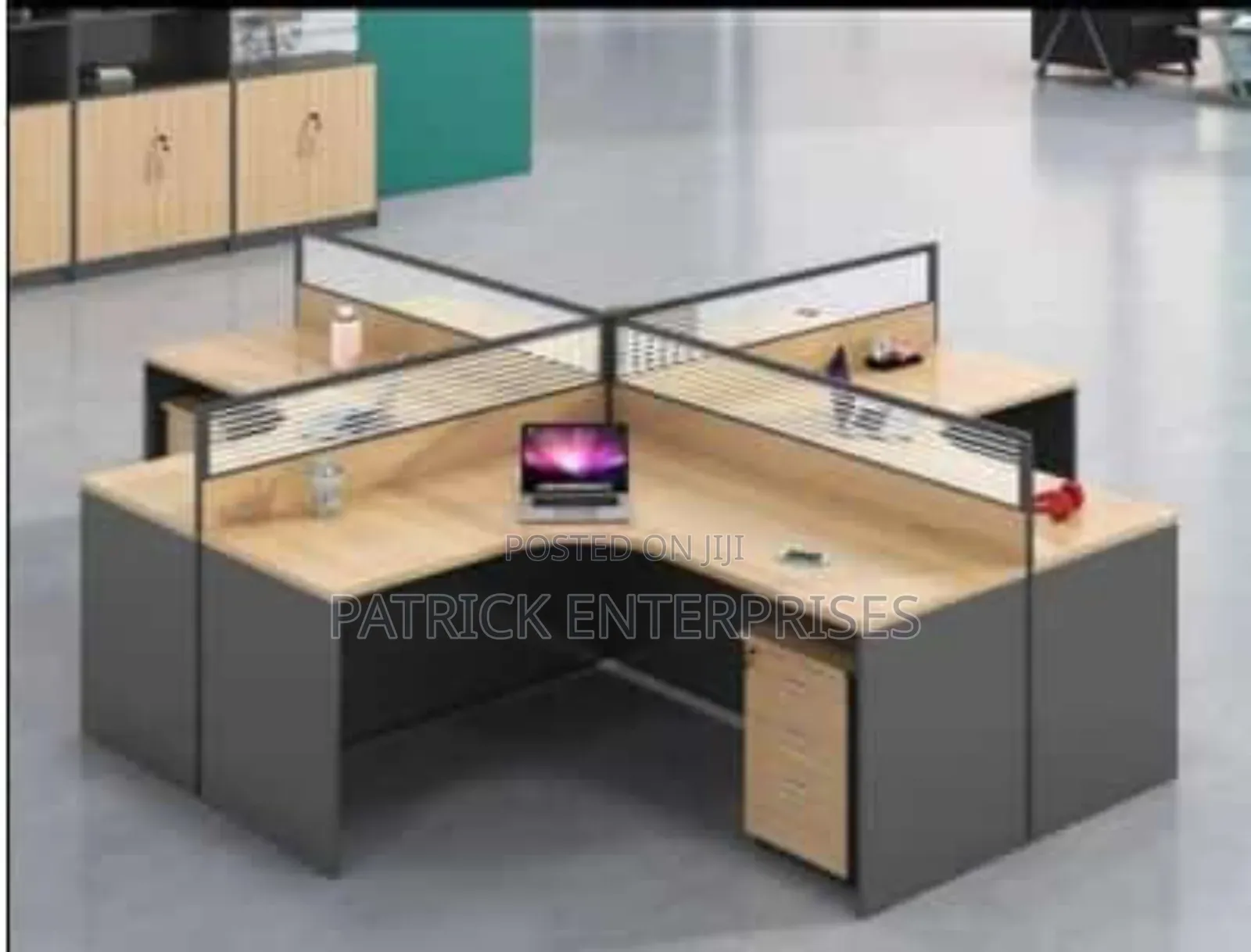 Executive Imported Modern Lshaped 4 Way Workstation