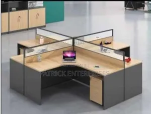 Executive Imported Modern Lshaped 4 Way Workstation
