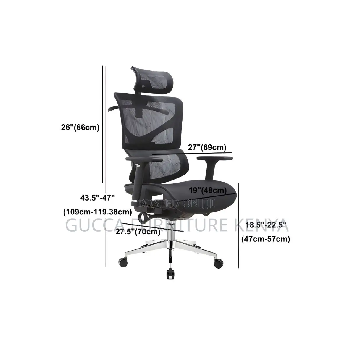 Office Chairs: Wheels Black Task High Back Orthopedic Chair