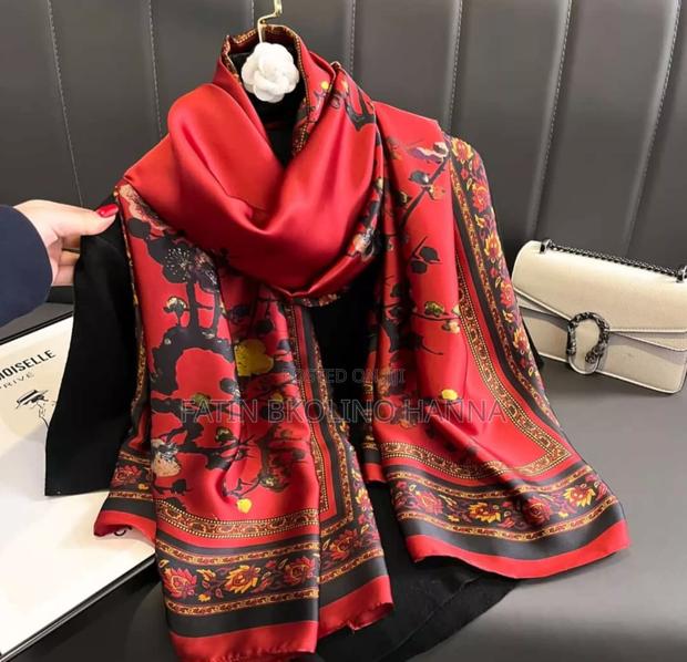 Elegant Color Silk Scarf - thumbnail 3