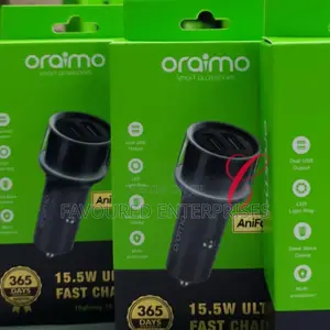 Oraimo Highway Car Charger With 2 in 1 Lightning ,Usb Cable